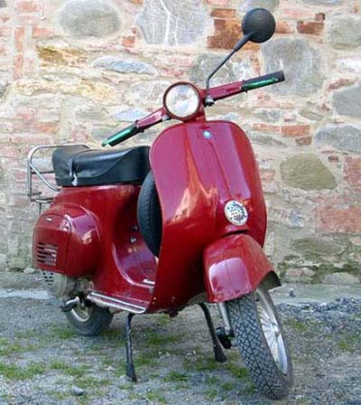 1969 red Vespa 50